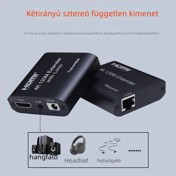 HDMI extender RJ45-ön keresztül, 4K, 120 m-ig, loop-out audióval és videó-hang szinkronizációval, modell BW-4KHE120L