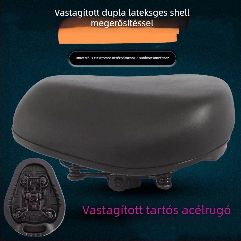 Motorkerékpárnyereg öt rugóval, megerősített dupla vas héj, vastag gumírozott párna
