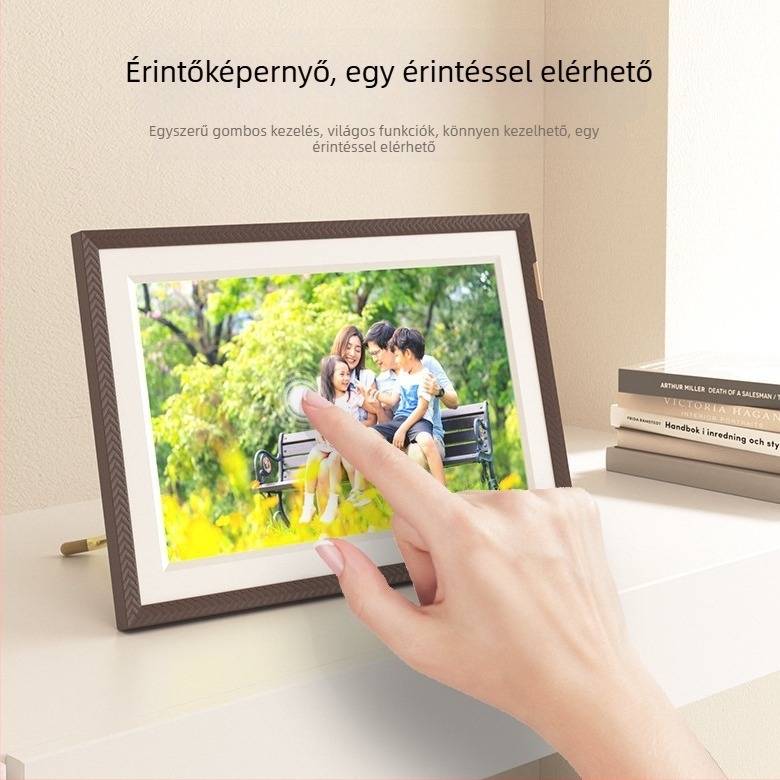 ARZOPA Digitális fotóalbum érintéses lejátszással, 1280×800 felbontás, 32GB tárhely, SD-kártya támogatás, videólejátszás, hátoldali rögzítés dizájn