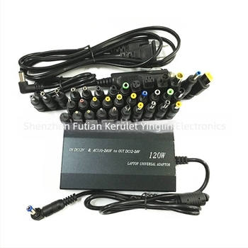 120W univerzális töltő otthonra és az autóba 34 adapterrel, kimenet 12-24V, 5A, bemenet 12-240V AC/DC