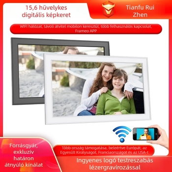 15,6 hüvelykes Wi‑Fi digitális fotókeret IPS kijelzővel, automatikus forgatással, fényképek és videók megosztására, Anyák napjára