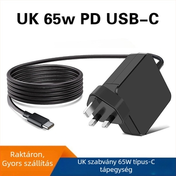 65W USB-C töltő Lenovo laptopokhoz, PD20V, kimenet 5-20V / 3A, bemenet 110-240V