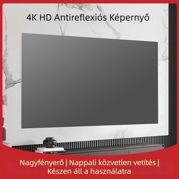 Összecsukható 4K anti-reflektív vetítővászon nappali otthoni nézéshez, fúrás nélkül, egyszerű telepítés