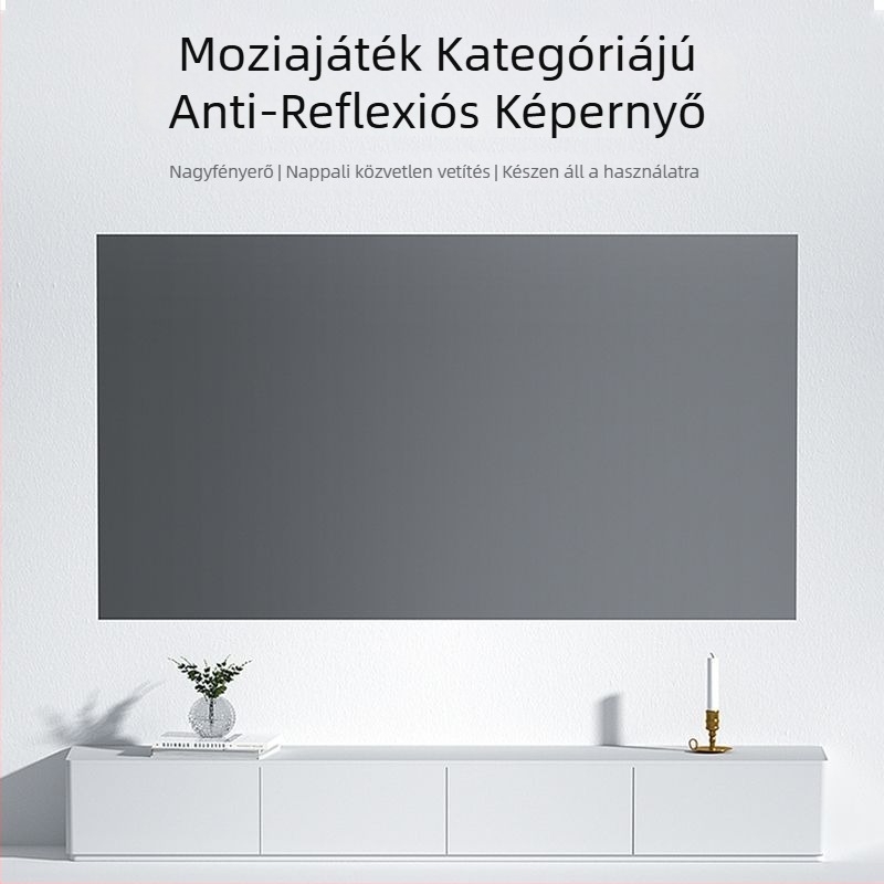 Összecsukható 4K anti-reflektív vetítővászon nappali otthoni nézéshez, fúrás nélkül, egyszerű telepítés