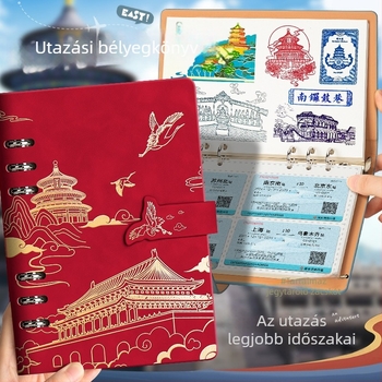 Utazási pecsételő napló laza levélkötéssel, Dowling papír 75 g/m², 50-100 oldal, kreatív stílus