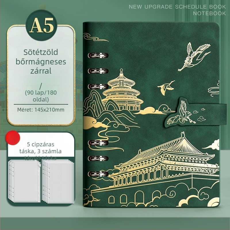 Utazási pecsételő napló laza levélkötéssel, Dowling papír 75 g/m², 50-100 oldal, kreatív stílus