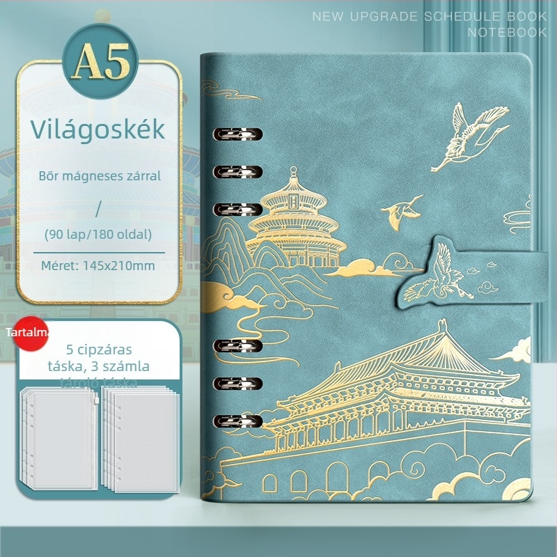 Utazási pecsételő napló laza levélkötéssel, Dowling papír 75 g/m², 50-100 oldal, kreatív stílus