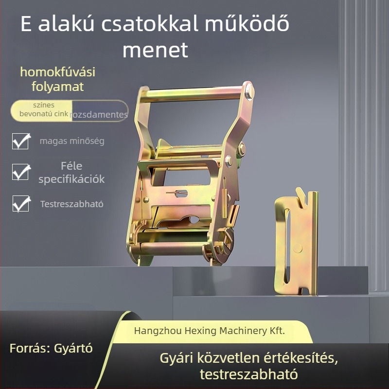 Teherhordó feszítő autókhoz E-alakú csattal, konténer tartó, rakományrögzítő heveder, nehéz terhelésű feszítő