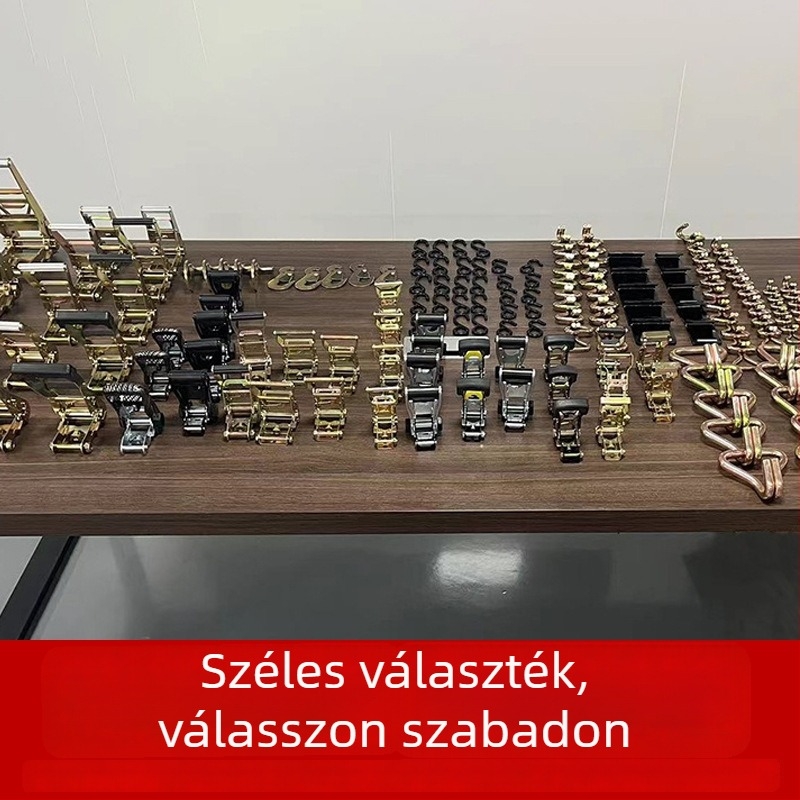 Teherhordó feszítő autókhoz E-alakú csattal, konténer tartó, rakományrögzítő heveder, nehéz terhelésű feszítő
