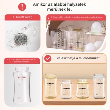 DIFKING PPSU széles nyílású cumisüveg kupakja, kompatibilis a Pigeon üvegtestével – 3. generáció, ívelt, kar nélküli, 40 db