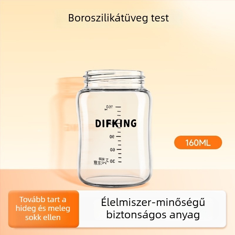 DIFKING PPSU széles nyílású cumisüveg kupakja, kompatibilis a Pigeon üvegtestével – 3. generáció, ívelt, kar nélküli, 40 db