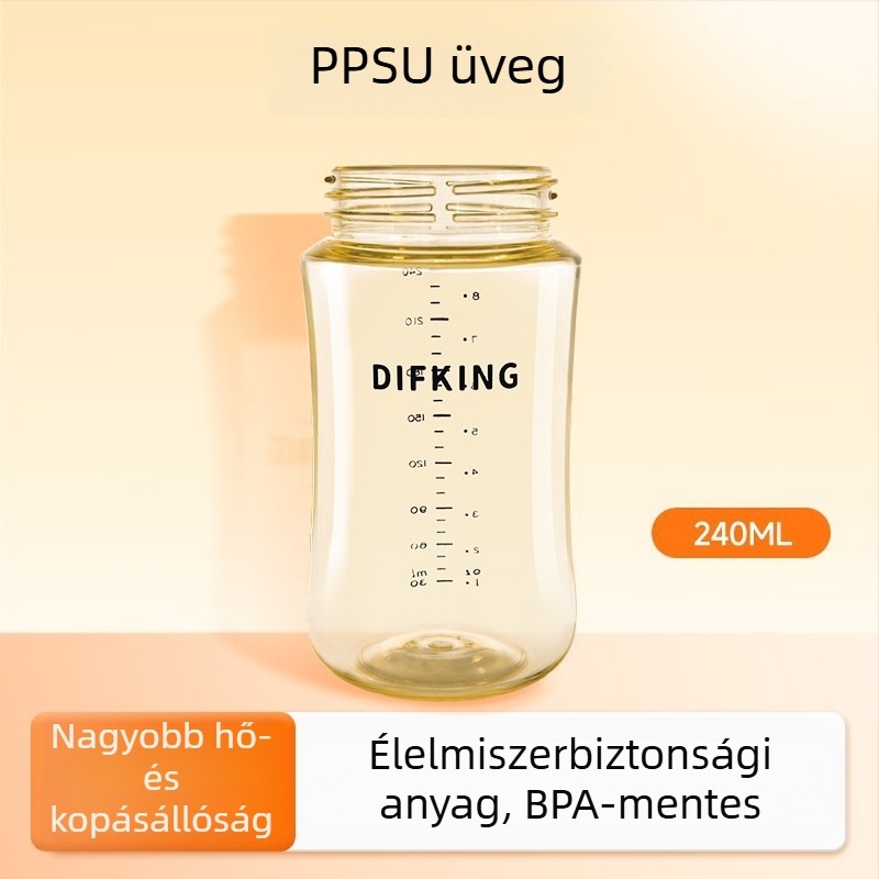 DIFKING PPSU széles nyílású cumisüveg kupakja, kompatibilis a Pigeon üvegtestével – 3. generáció, ívelt, kar nélküli, 40 db