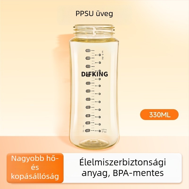DIFKING PPSU széles nyílású cumisüveg kupakja, kompatibilis a Pigeon üvegtestével – 3. generáció, ívelt, kar nélküli, 40 db