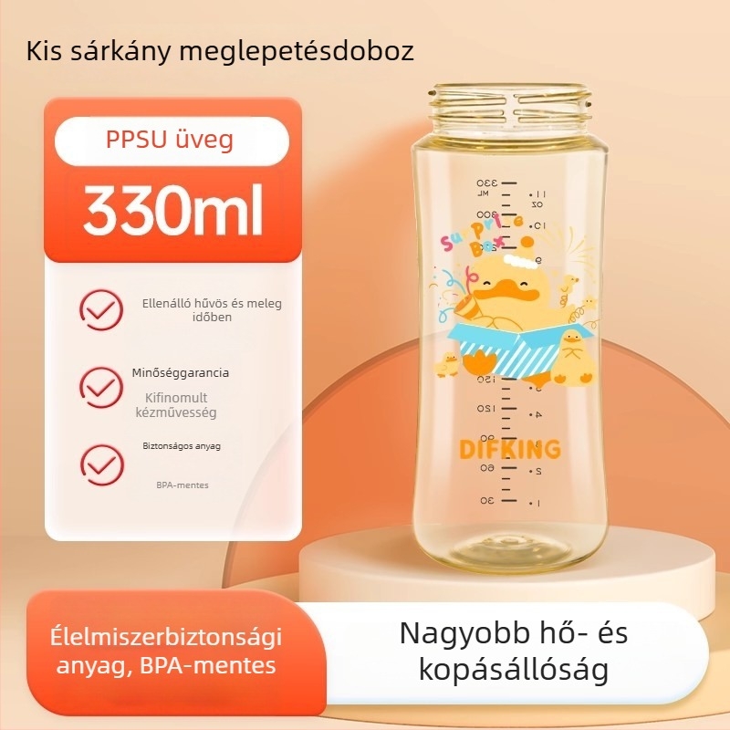 DIFKING PPSU széles nyílású cumisüveg kupakja, kompatibilis a Pigeon üvegtestével – 3. generáció, ívelt, kar nélküli, 40 db