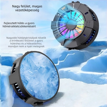 Mágneses telefonhűtő élő közvetítéshez és e-sportokhoz — Modell Y002, 64 g, 10W (5V 2A), ABS + alumíniumötvözet, Type-C interfész