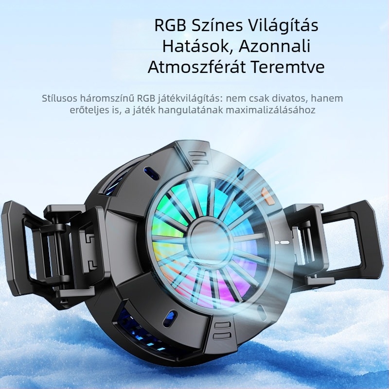 Mágneses telefonhűtő élő közvetítéshez és e-sportokhoz — Modell Y002, 64 g, 10W (5V 2A), ABS + alumíniumötvözet, Type-C interfész