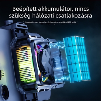 Újratölthető okostelefon-hűtőventilátor termoelektrikussal, DL23, 15W, Type-C, 124 g, műanyag