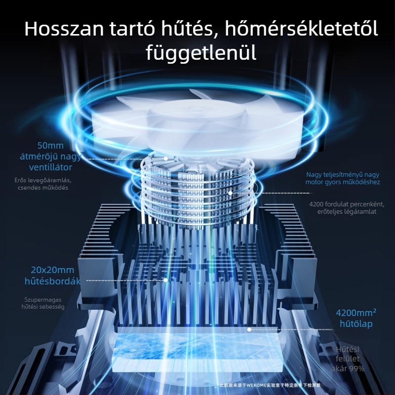 Újratölthető okostelefon-hűtőventilátor termoelektrikussal, DL23, 15W, Type-C, 124 g, műanyag