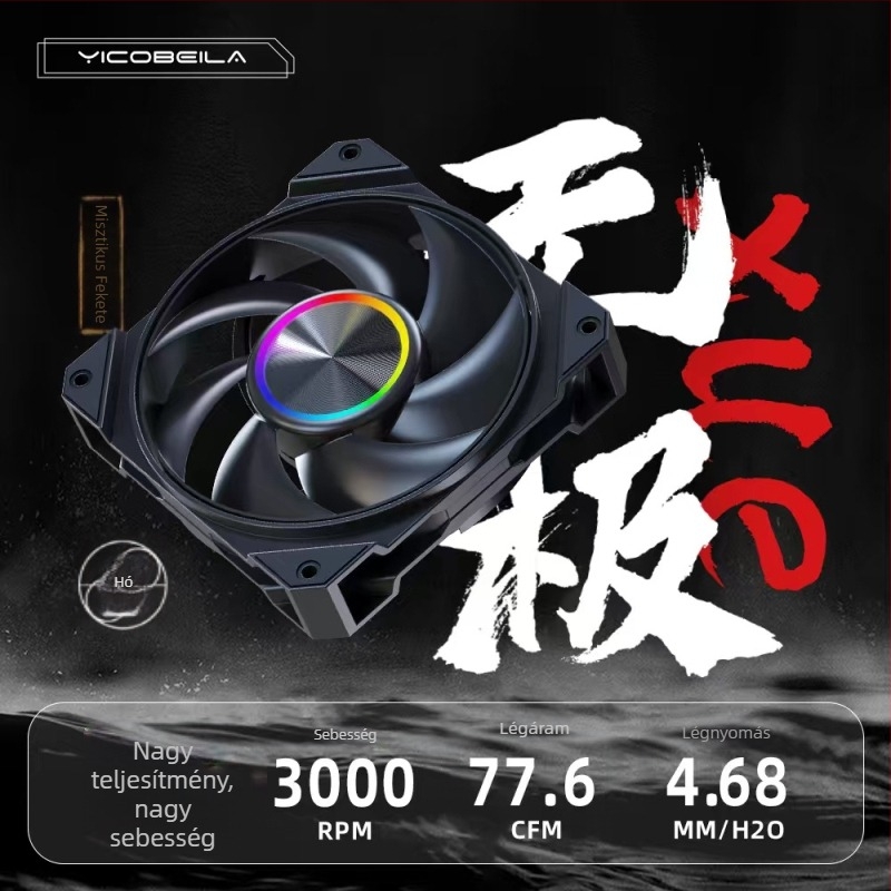 Eco Bella Wuji Snow 120 mm CPU hűtőventilátor, golyóscsapágyas, számítógép-házhoz