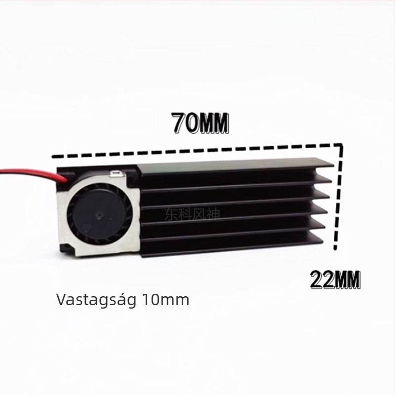 SSD/M.2 22110 hűtőventilátor alumínium hűtőbordával, olajcsapágyas csapágy, 11000 rpm, 35 dBA
