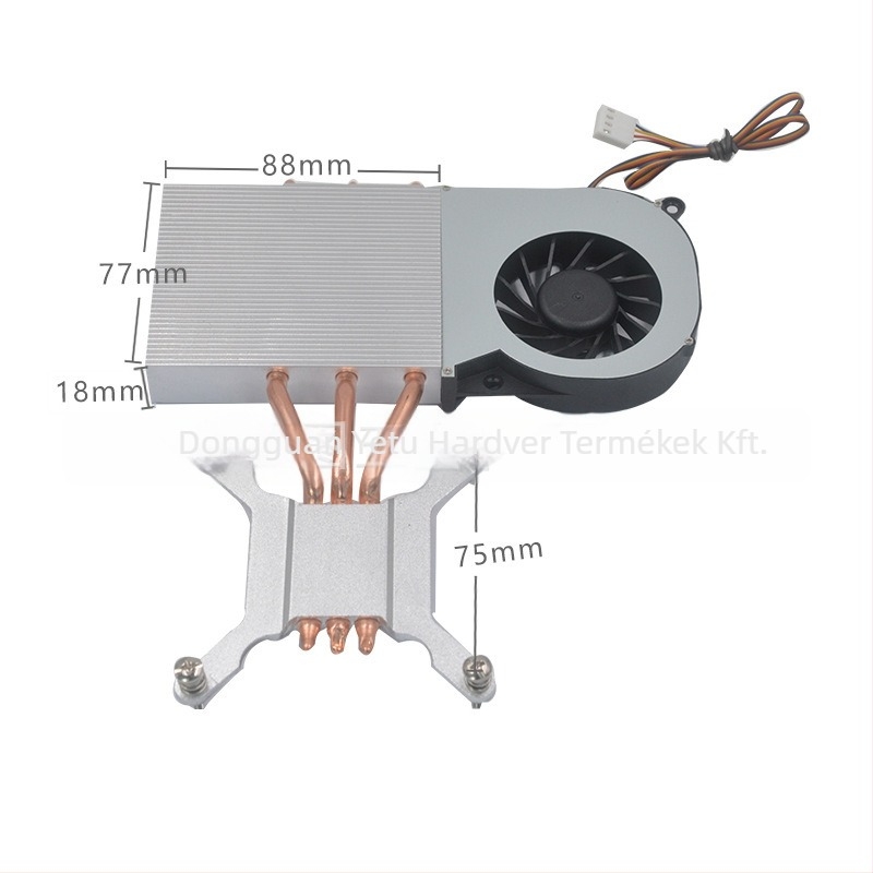 RAM radiátor hőcsöves hűtéssel, 3 hőcső, hidraulikus csapágy, 3000 RPM