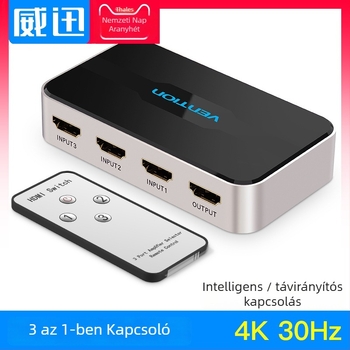 Weixun HDMI kapcsoló/elosztó, AFFH0, 4K 30 Hz, távoli ébresztés