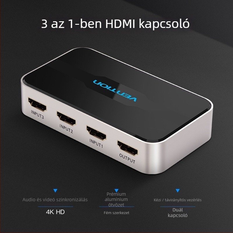 Weixun HDMI kapcsoló/elosztó, AFFH0, 4K 30 Hz, távoli ébresztés
