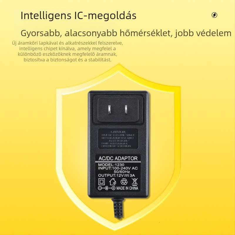 Fali adapter 15V 3A digitális fotókeretekhez, közvetlen töltés, bemenet 100–240V