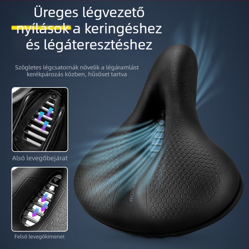 ROCKBROS Kerékpárnyereg 8730-3 – ütéscsillapító MTB ülés, magas rugalmasságú memóriahab, vízálló PU, megerősített rezgéscsillapító ív, dupla rezgéscsillapítás
