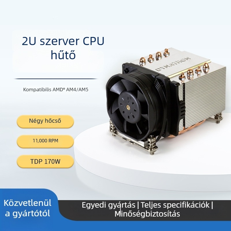 CPU hűtő A47 AMD AM4/AM5-hoz, 4 hőcső, réz- és alumínium konstrukció, levegős hűtés, 7000 RPM