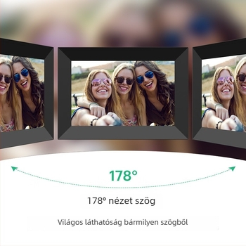 Moceshjea Digitális fotókeret 32 GB tárhellyel, 1280x800 felbontású kijelző, TF-kártya támogatás, zene- és videólejátszás, 178°-os látószög