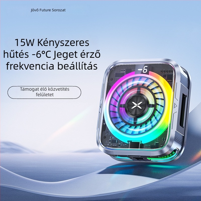 Mobiltelefon hűtő félvezető hűtéssel, 15W, Type-C, PC + alumínium ötvözet, 75 g, Future department