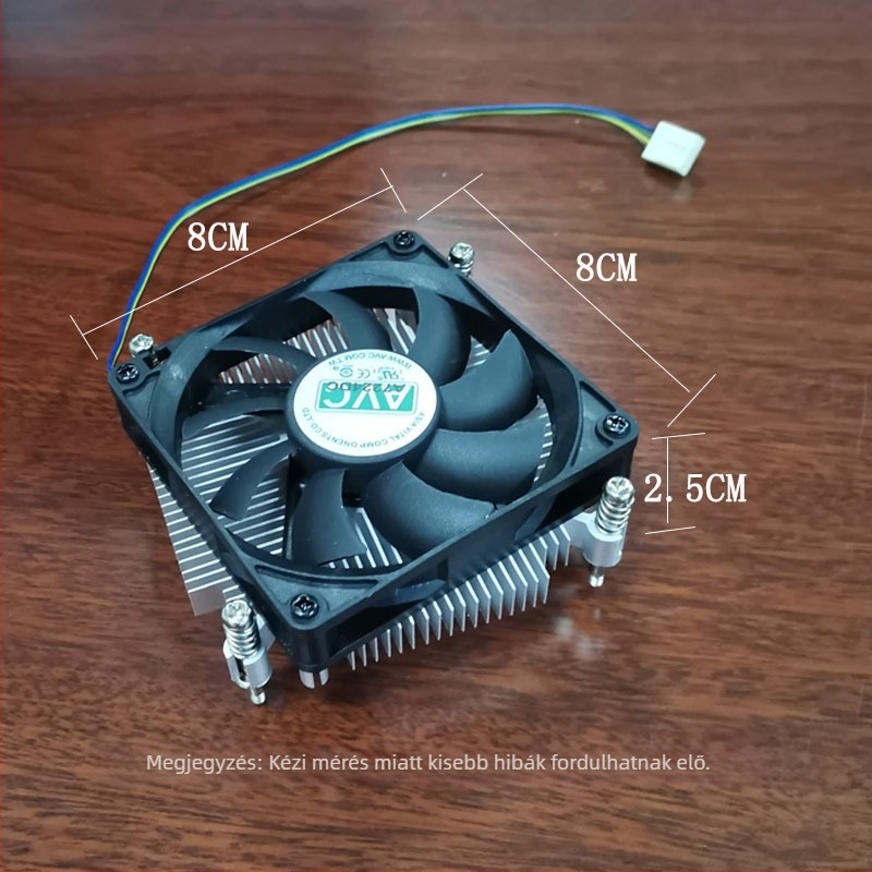 AVC CPU hűtőradiátor — réz- és alumínium kötés, olajozott csapágy, légkeveréses hűtés, cső nélkül