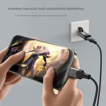 Type-C to RJ45 Gigabit hálózati adapter, alumínium ötvözet, készen álló, nagy sebességű hálózati konverter tabletákhoz és okostelefonokhoz