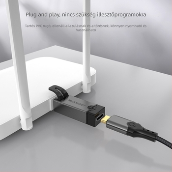 Type-C to RJ45 Gigabit hálózati adapter, alumínium ötvözet, készen álló, nagy sebességű hálózati konverter tabletákhoz és okostelefonokhoz