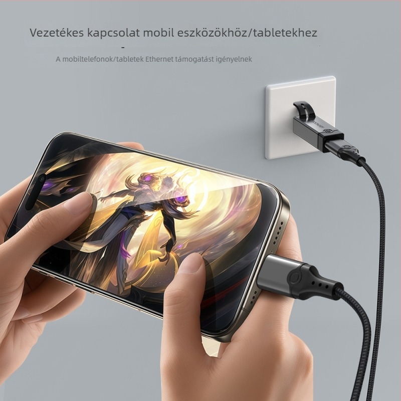 Type-C to RJ45 Gigabit hálózati adapter, alumínium ötvözet, készen álló, nagy sebességű hálózati konverter tabletákhoz és okostelefonokhoz