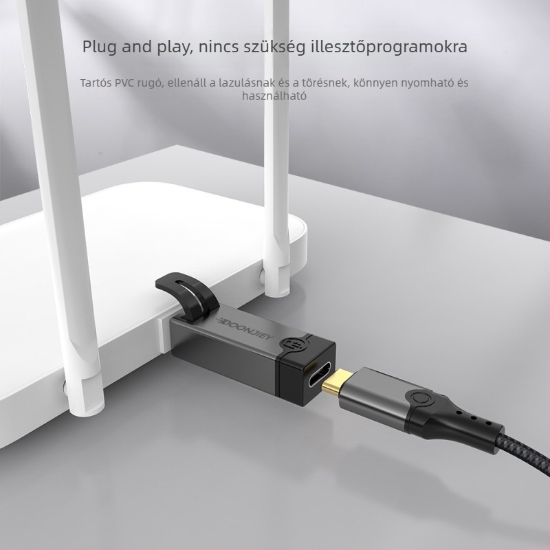 Type-C to RJ45 Gigabit hálózati adapter, alumínium ötvözet, készen álló, nagy sebességű hálózati konverter tabletákhoz és okostelefonokhoz