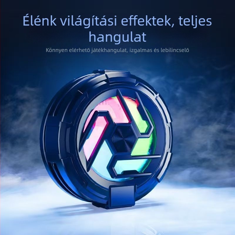 Mágneses, csendes okostelefon-hűtő játékhoz és élő közvetítéshez, 60 mm, Type-C, hőmérséklet-kijelző