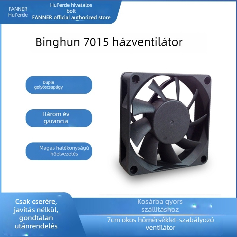 Házhűtő ventilátor Ice Soul F7015, kettős golyóscsapágy, 4-pines PWM vezérlés, AMD CPU-kompatibilis