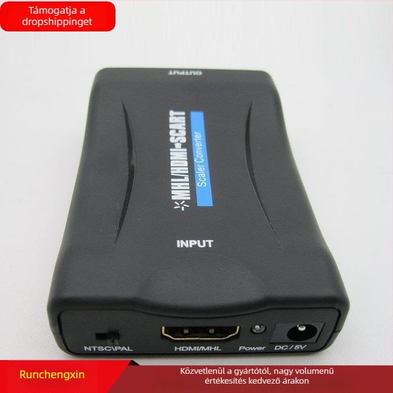 HDMI–SCART átalakító 1080P felbontással, távoli ébresztés támogatással, áramellátás-kezeléssel