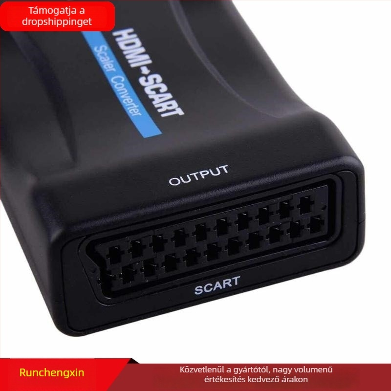 HDMI–SCART átalakító 1080P felbontással, távoli ébresztés támogatással, áramellátás-kezeléssel