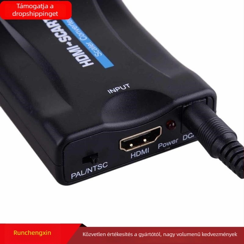 HDMI–SCART átalakító 1080P felbontással, távoli ébresztés támogatással, áramellátás-kezeléssel