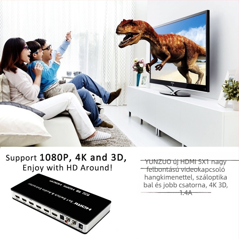 HDMI 5×1 kapcsoló audióval