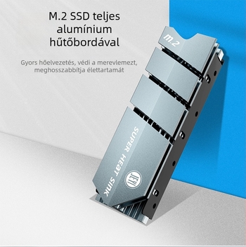 JEYI M.2 NVMe hűtő – réz- és alumínium kötés, kompatibilis NVMe M.2/NGFF SSD-kkel