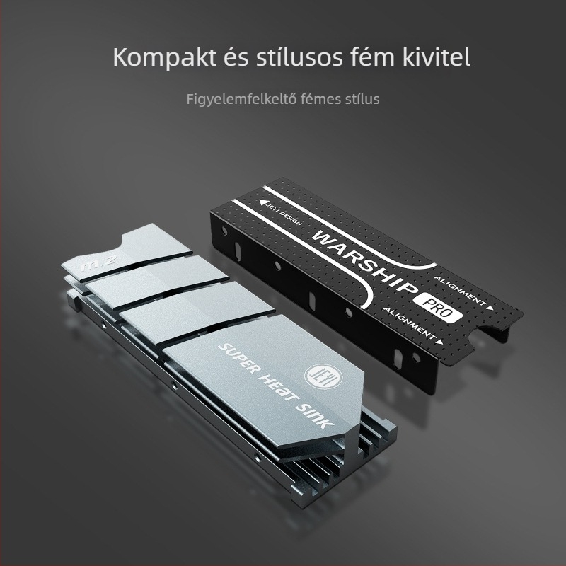 JEYI M.2 NVMe hűtő – réz- és alumínium kötés, kompatibilis NVMe M.2/NGFF SSD-kkel