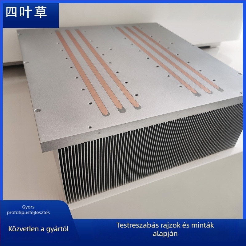 Mg shovel-tooth hőcső radiátor, réz, 4 hőcső, modell Shovel tooth radiator