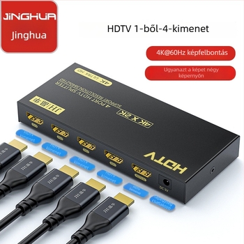 Jinghua HDMI osztó 1 bemenet 4 kimenet, modell F131