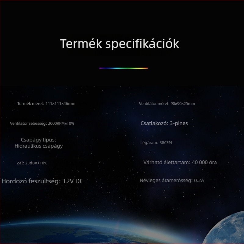 CPU hűtő ventilátor alumínium hűtőbordával, hidraulikus csapágy, 9 cm, 2800 RPM, AMD/Intel többplatformos kompatibilitás