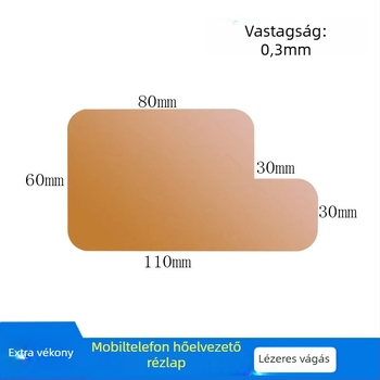 Mobiltelefon hőleadó hűtő, tiszta réz Bt88, teljesítmény 88, tömeg 0.2 g