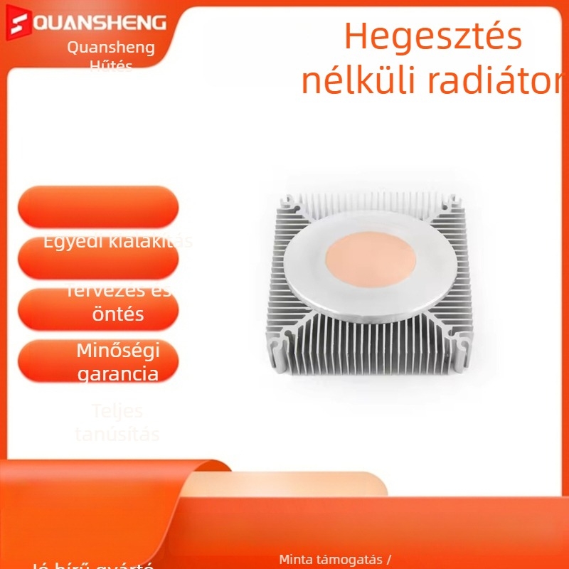 Vízhűtő radiátor - réz-alumínium ötvözet, hőcső hűtés, 4800 rpm, zaj 26 dB
